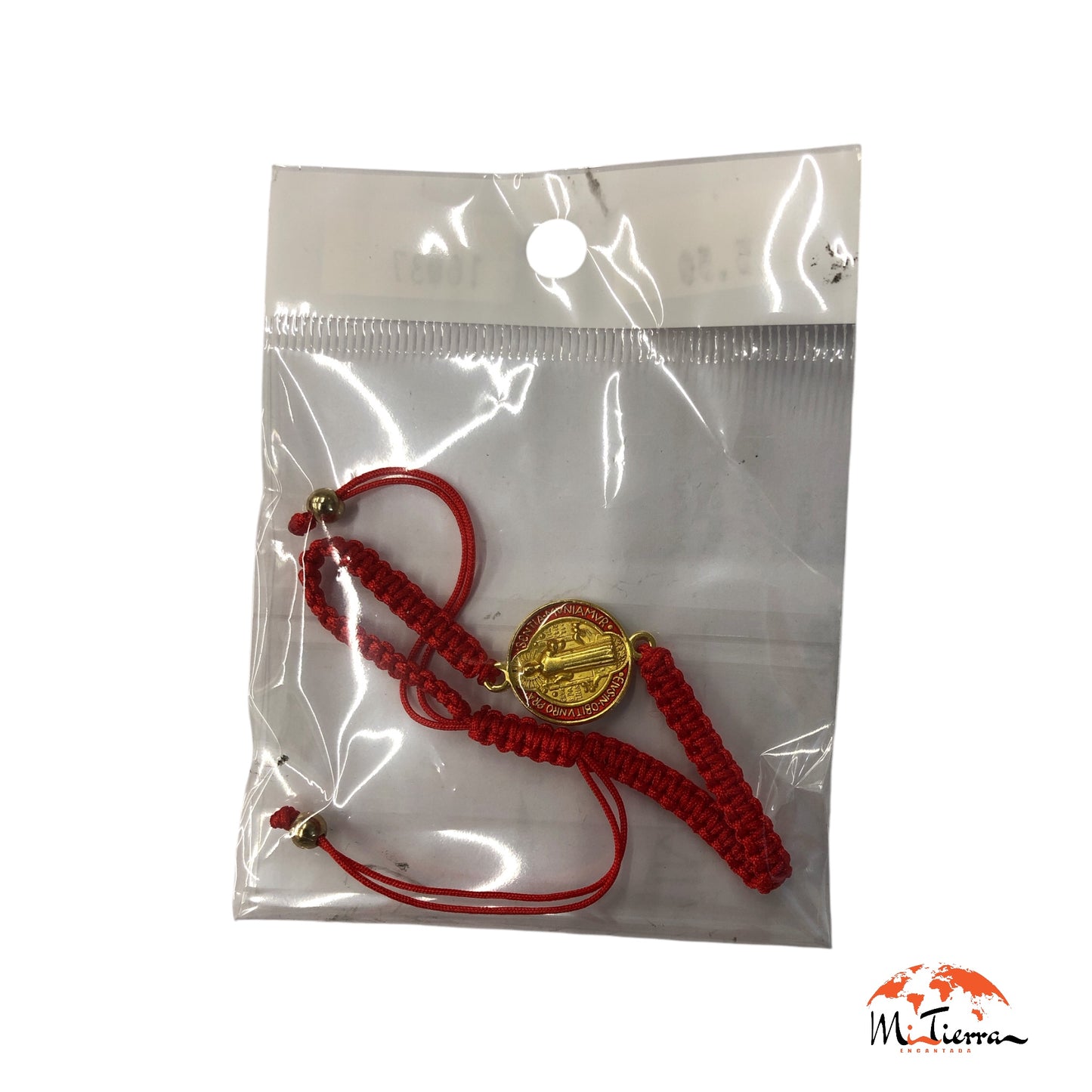 Pulsera roja con la medalla de San Benito