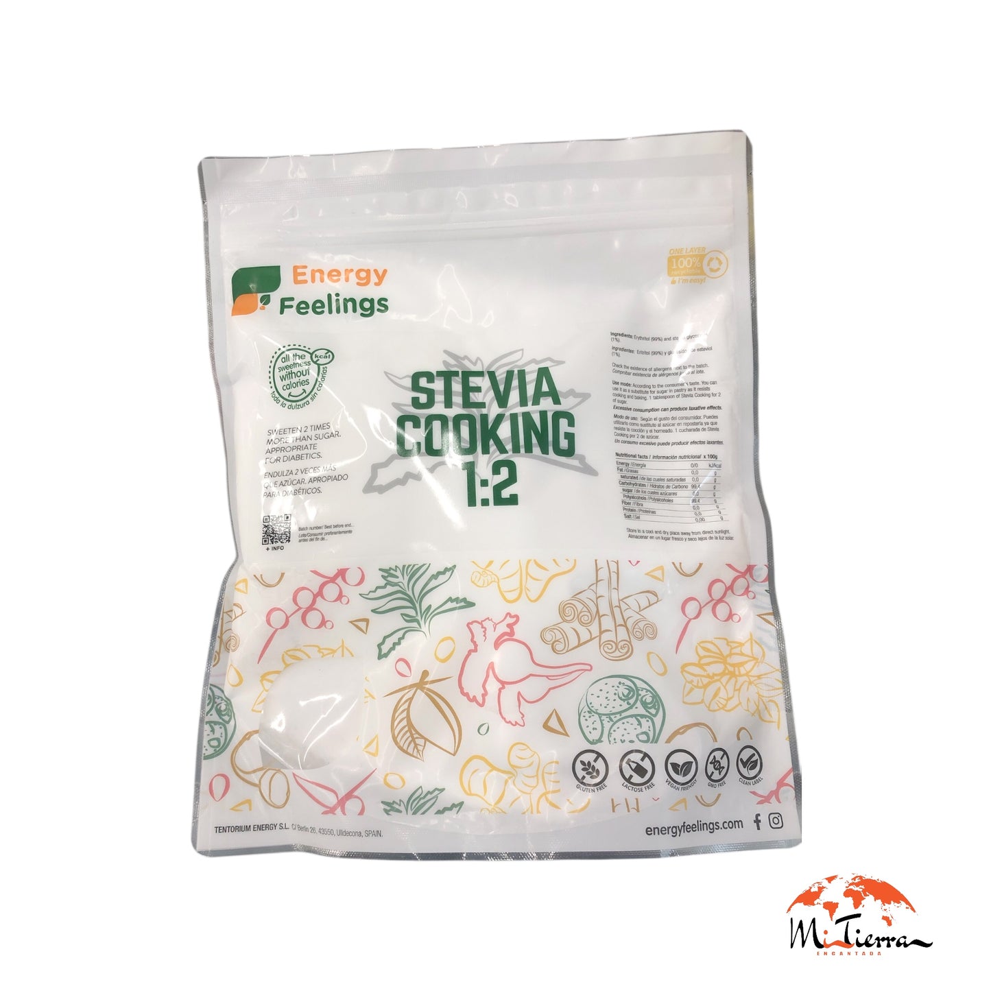 Estevia cooking 1:2 1kg vengan ENERGY FEELING