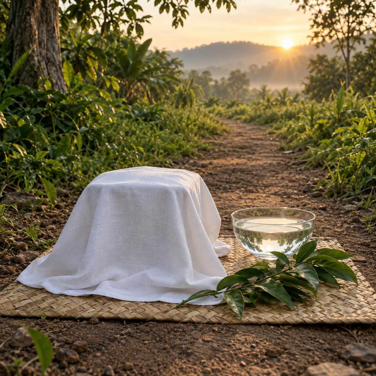 Escena natural y discreta para servicio espiritual de Paraldo
