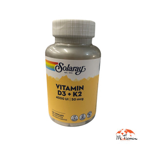 Vitamina D3 + K2 4000ui| 50mcg Solaray