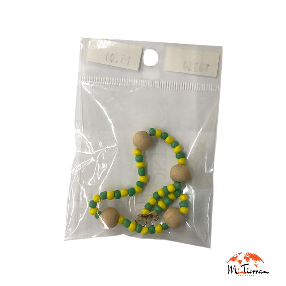 Pulsera idde de Orula con bolas de madera