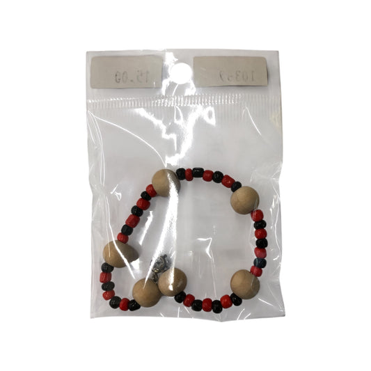 Pulsera idde Elegua con bolas de madera