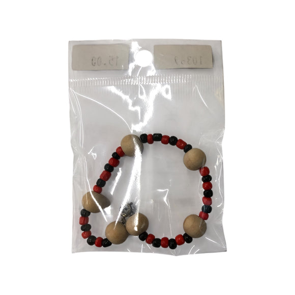 Pulsera idde Elegua con bolas de madera