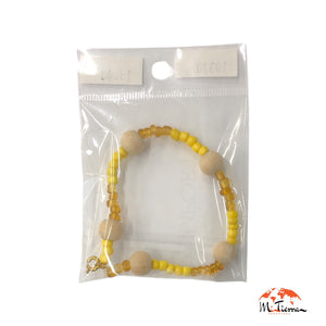 Pulsera idde Ochun con bolas de madera