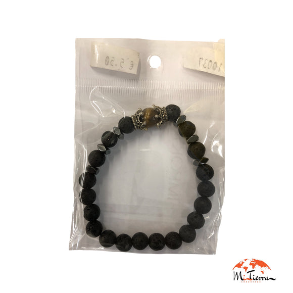 Pulsera de piedra volcánica con mineral