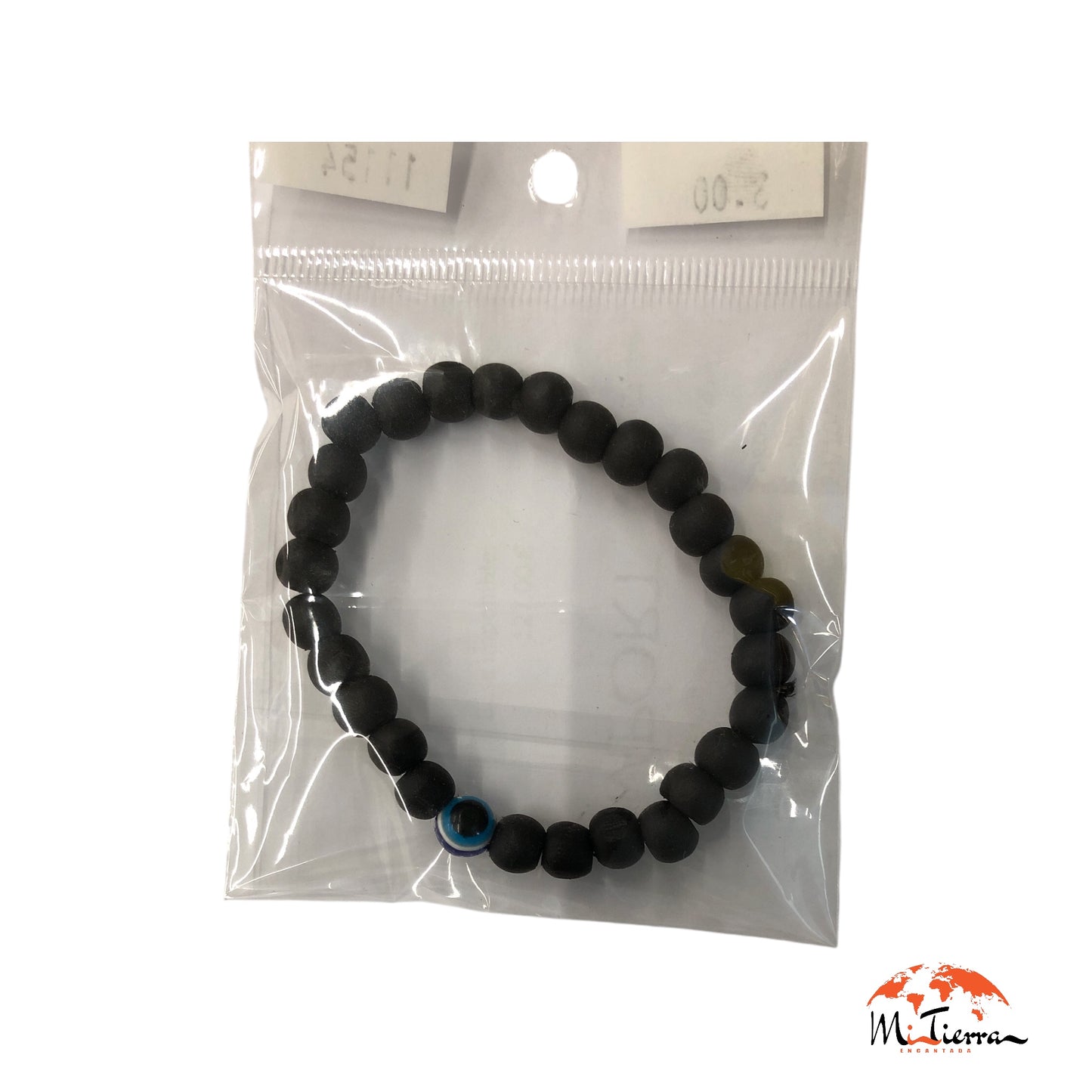 Pulsera de madera negra y ojo turco