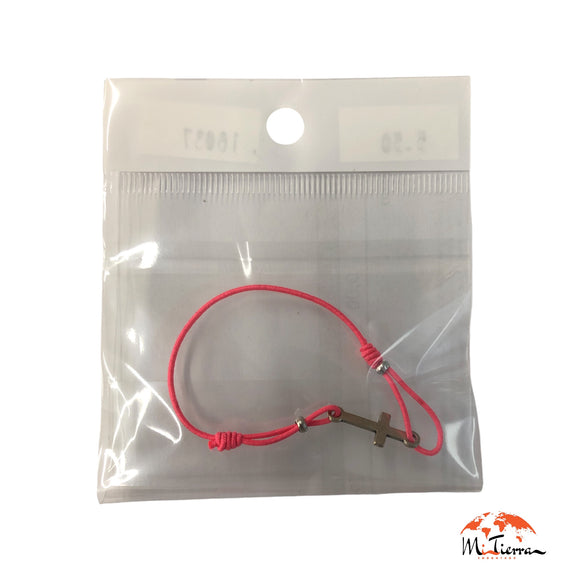Pulsera elástica (varios colores ) con cruz