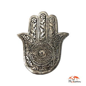 Mano de fatima quemador plateado