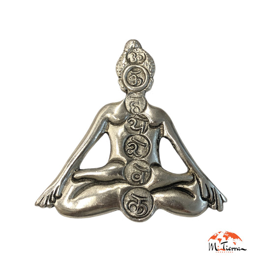 Quemador buda metal plateado