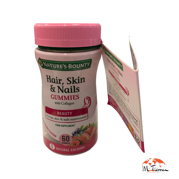 Pelo, piel y uñas con colágeno 60 gummies gominolas Natures Bounty