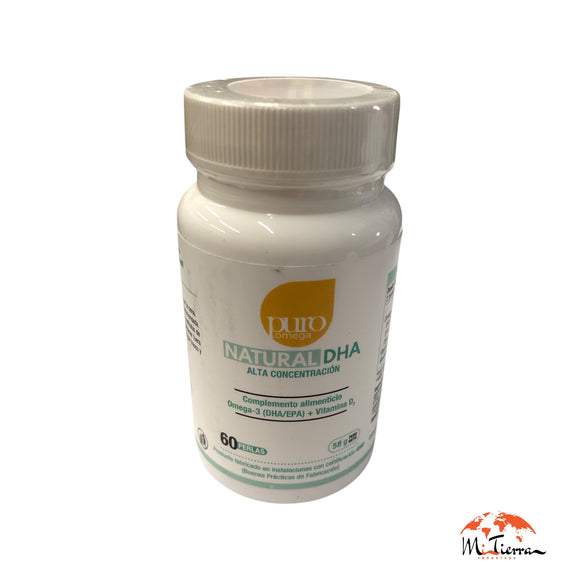 Omega natural DHA alta concentración 60 perlas PURO