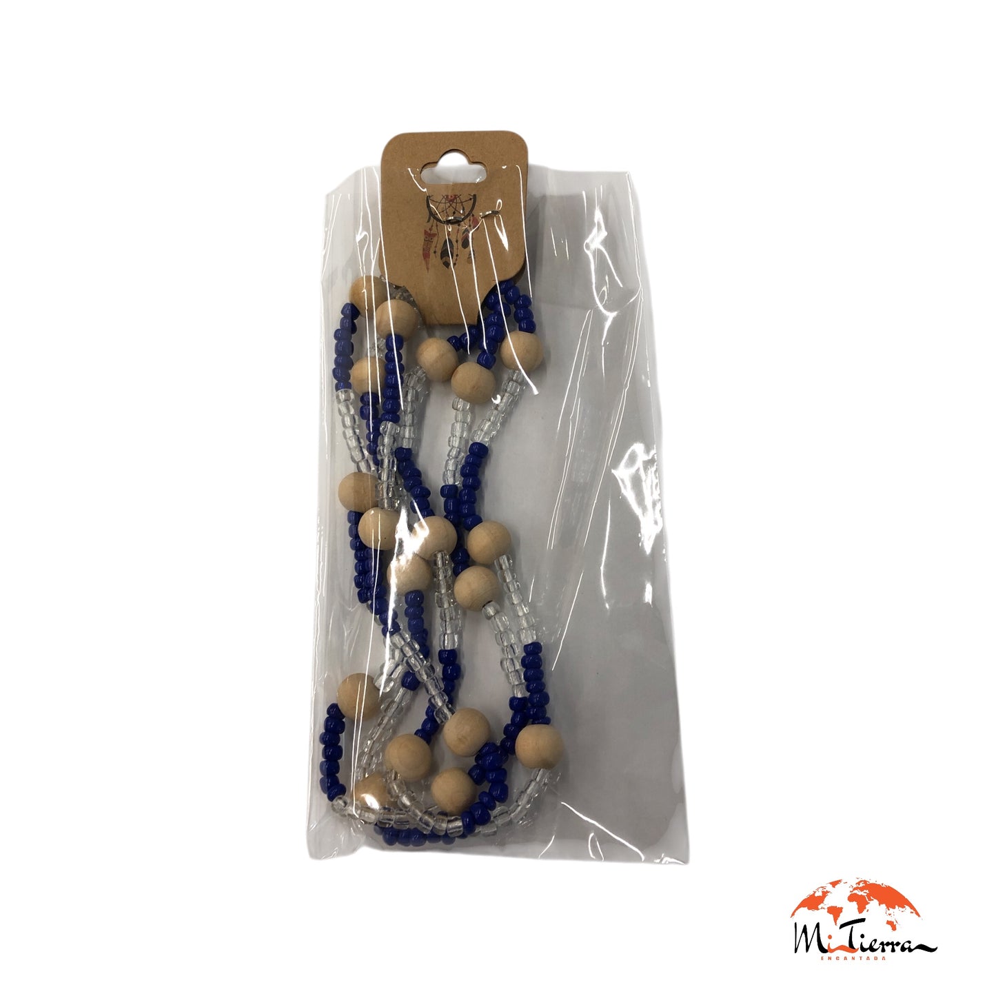 Collar Yemaya con bolas de madera