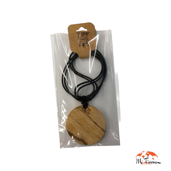 Colgante de palo santo circular