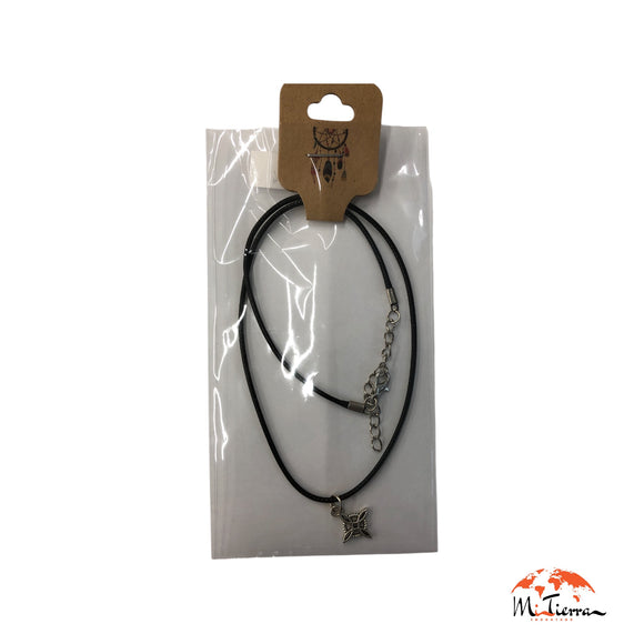 Colgante con Nudo de Bruja y cordón negro