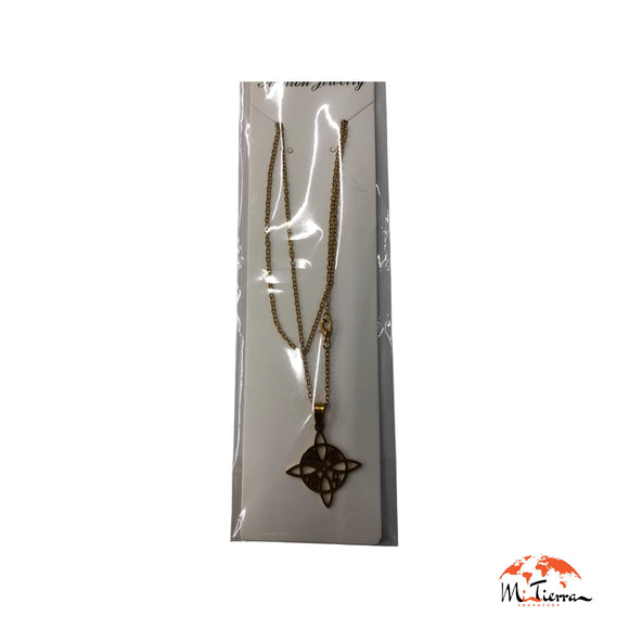 Colgante con cadena dorada de Nudo de bruja