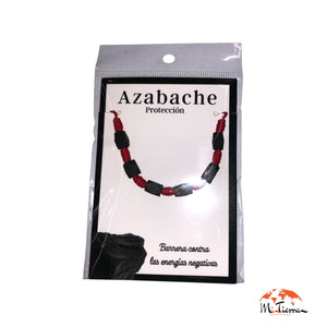 Pulsera roja con 6 azabaches protección