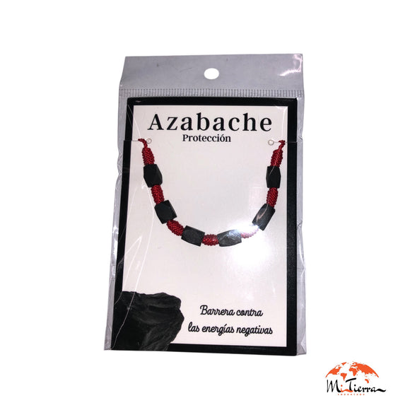 Pulsera roja con 6 azabaches protección