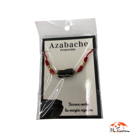 Pulsera roja con azabache y dorado