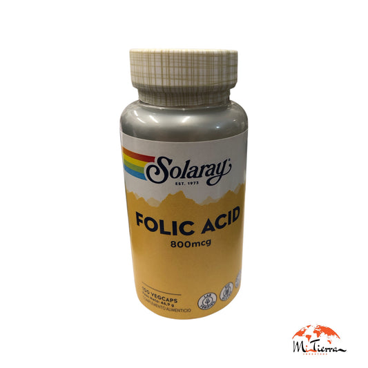 Ácido Folico  800 mcg 100 caps vegana SOLARAY