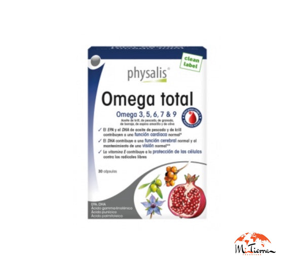 Omega total 3, 5, 6, 7, y 9 30 cápsulas Physalis