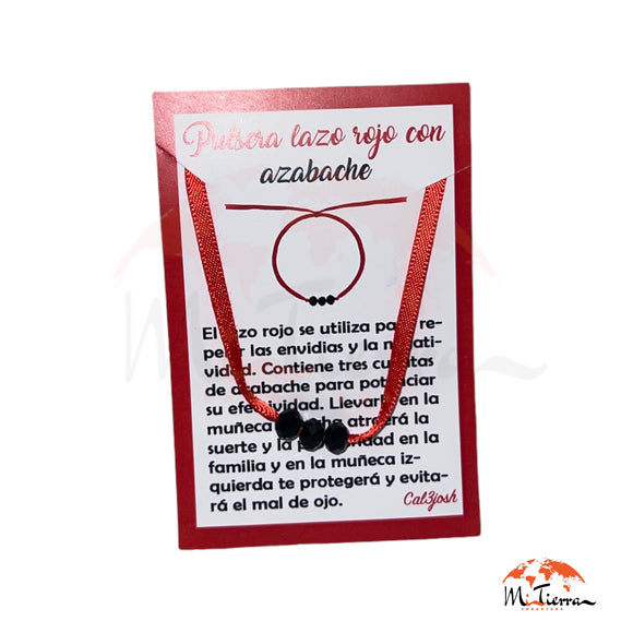Pulsera lazo rojo con azabache